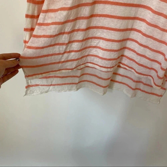 Chaser Linen Stripe Scoop Neck Long Sleeve Sz L - Picture 4 of 6